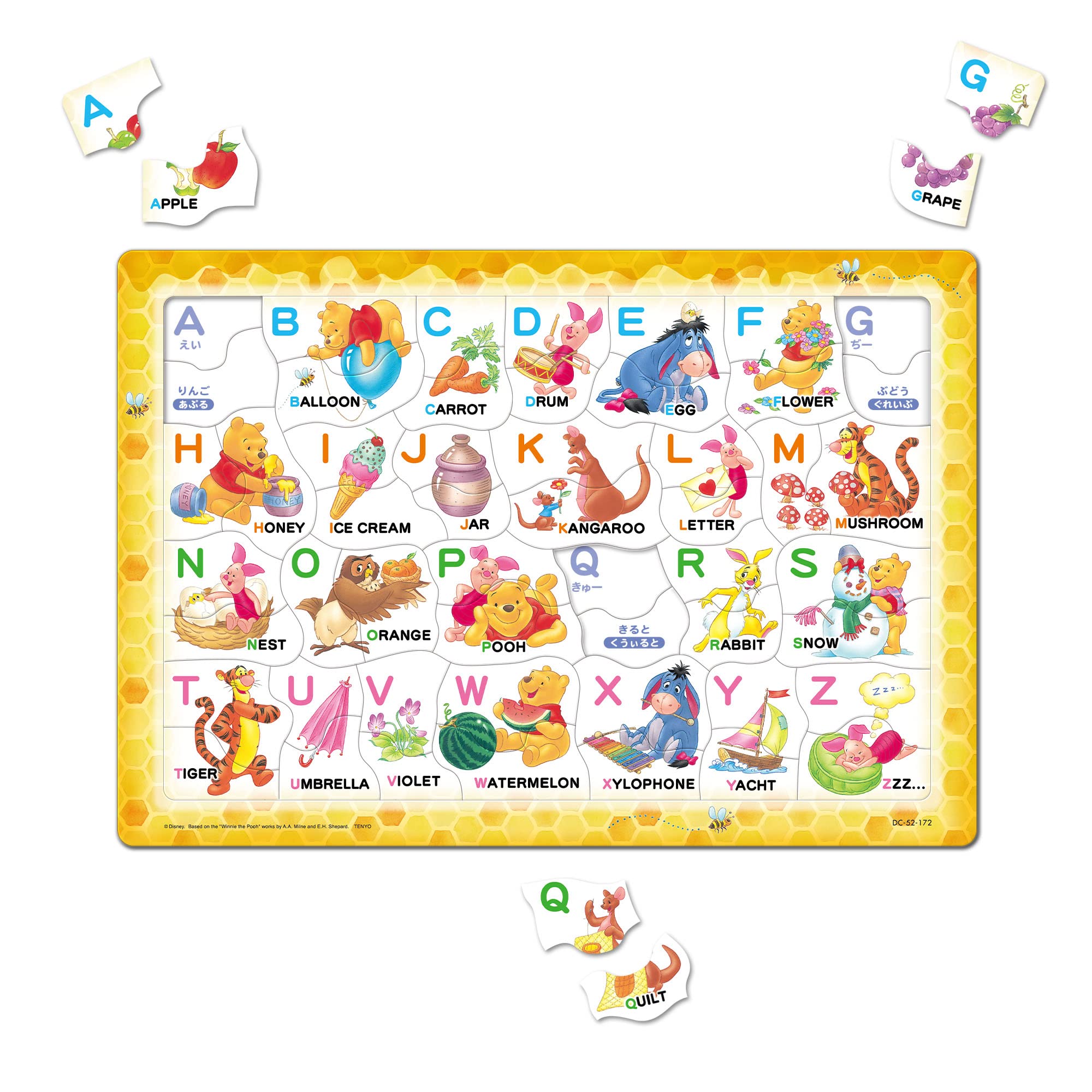 Tenyo Kids Puzzle Let'S Play Abc With Pooh! 52 Pieces Japan- Japan Figure Store - #1 Bring To You The Best Japanese Goods