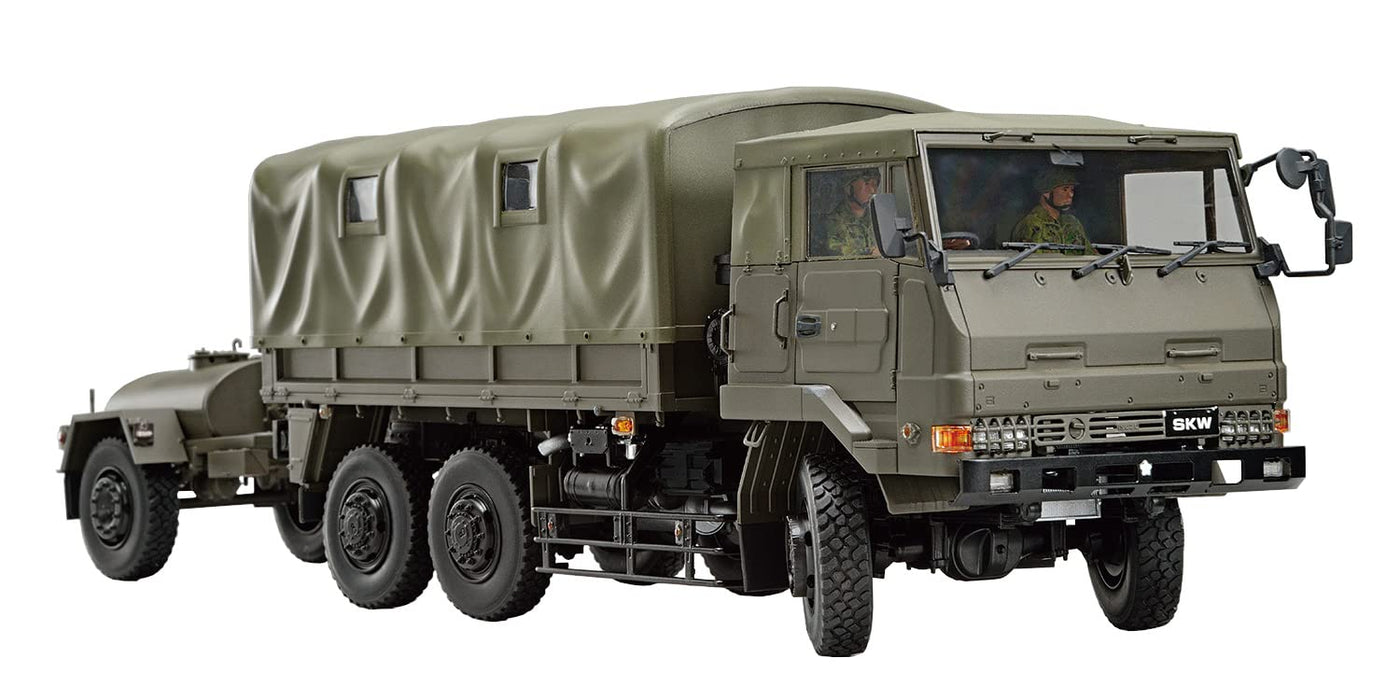 AOSHIMA Military Model Kit 1/35 3 1/2T Truck Skw-476 W /Outdoor Cooker No. 1 22-Kai And 1T Water Tank Trailer Plastic Model- Japan Figure Store - #1 Bring To You The Best Japanese Goods