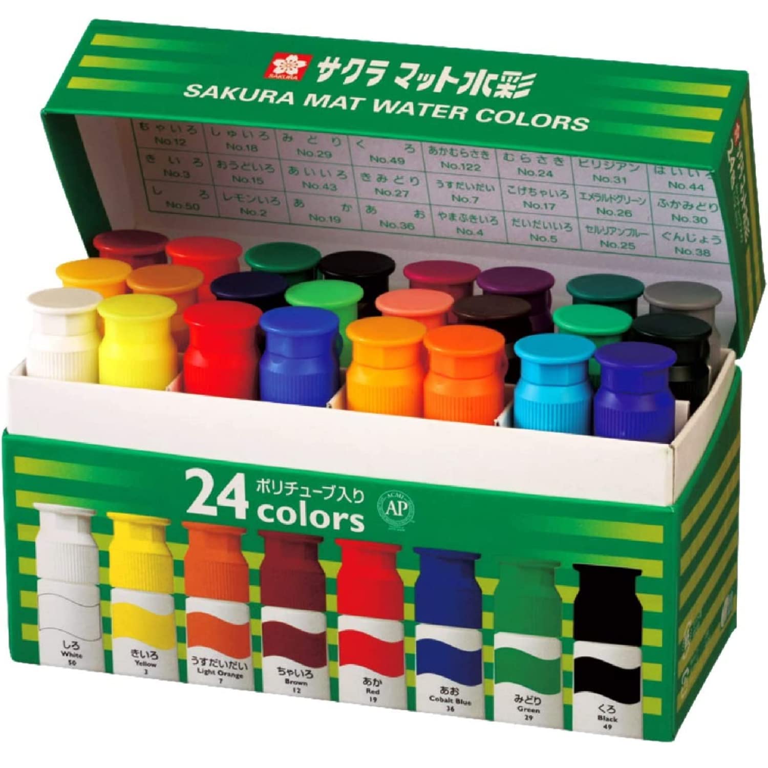Sakura Crepas Japan Paint Matte Watercolor 24 Color Tube Set Mw24Pe- Japan Figure Store - #1 Bring To You The Best Japanese Goods