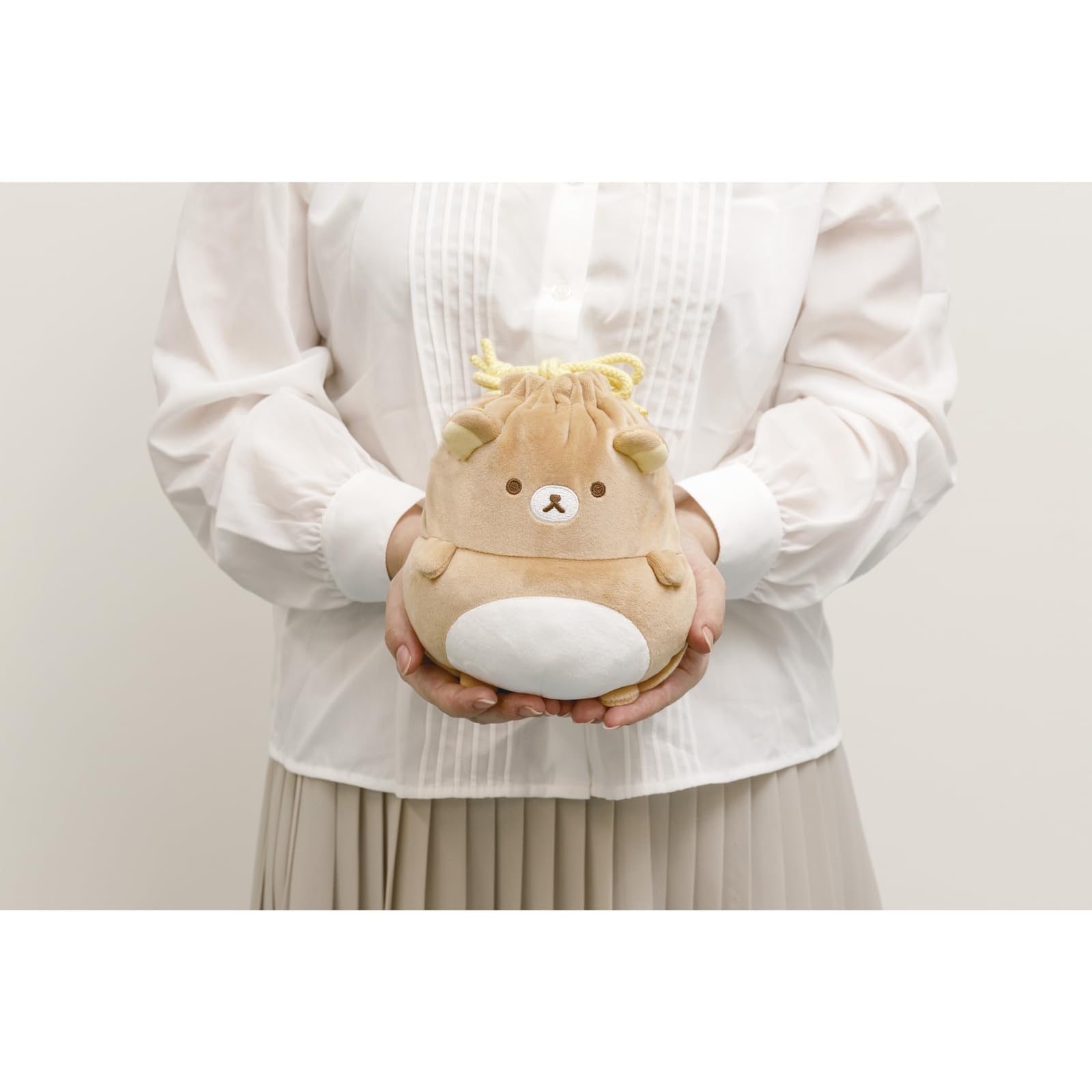 San-X Rilakkuma Pom Poko Drawstring Bag Kyomgurumi Series Ca44901- Japan Figure Store - #1 Bring To You The Best Japanese Goods