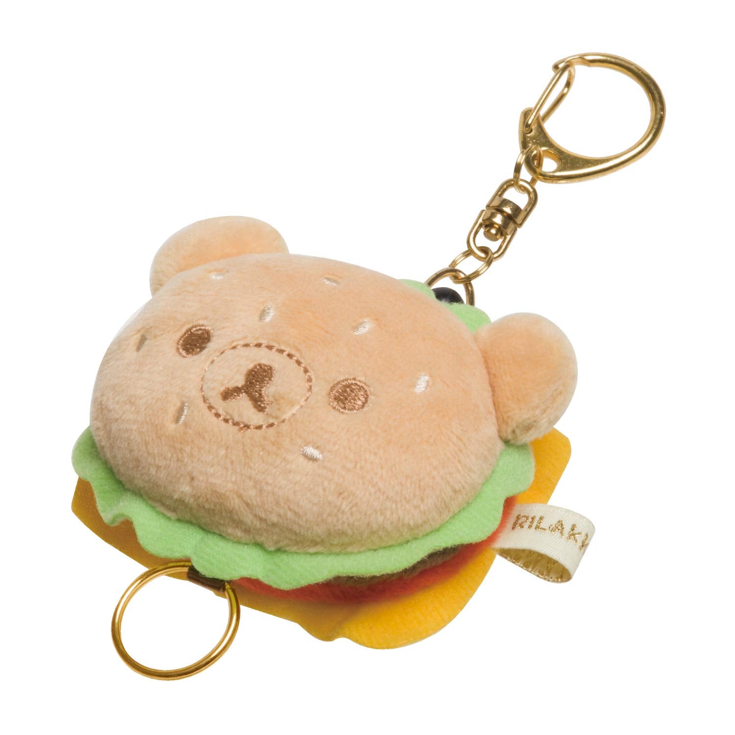 San-X Rilakkuma Plush Hamburger Reel Keychain Ay29101- Japan Figure Store - #1 Bring To You The Best Japanese Goods