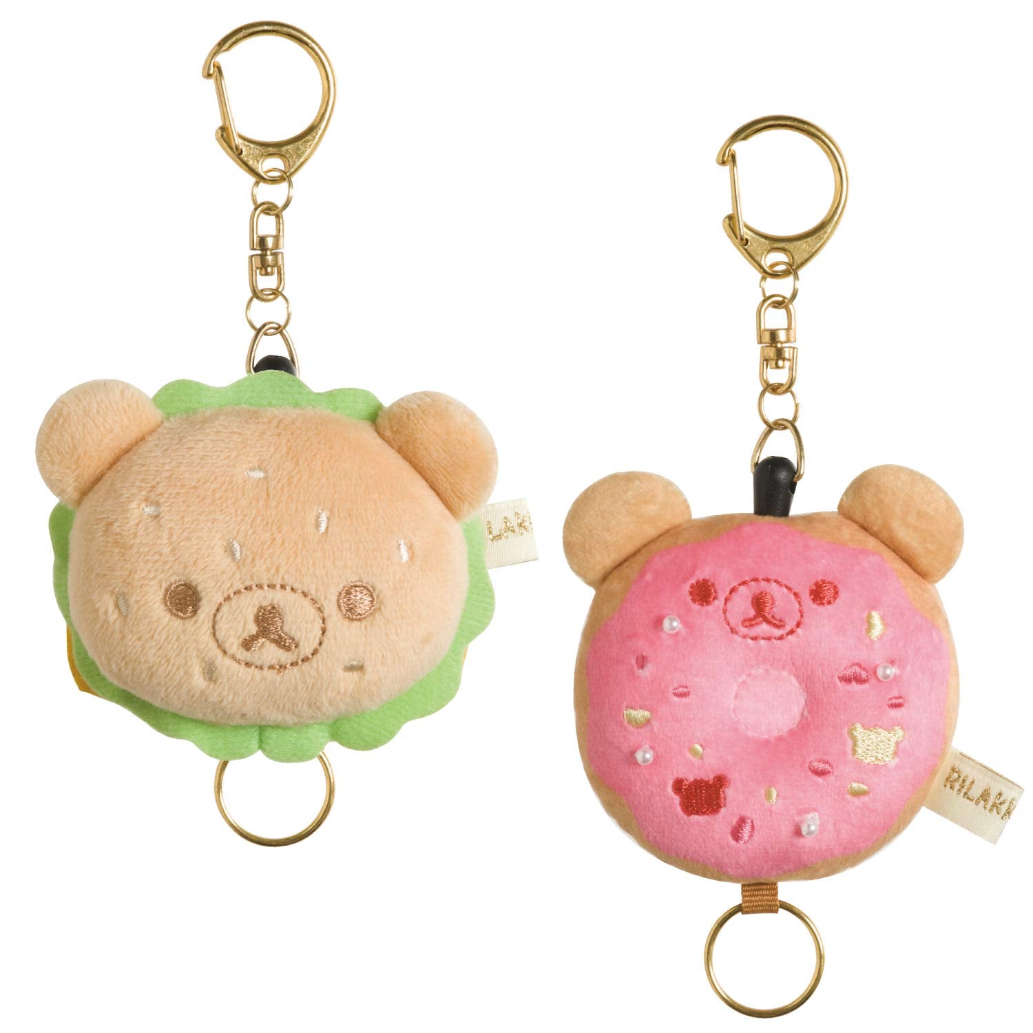 San-X Rilakkuma Plush Hamburger Reel Keychain Ay29101- Japan Figure Store - #1 Bring To You The Best Japanese Goods