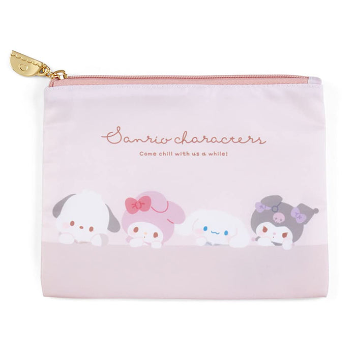 SANRIO Flat Pouch Set 2 Pcs SANRIO Characters Chill Time Design- Japan Figure Store - #1 Bring To You The Best Japanese Goods