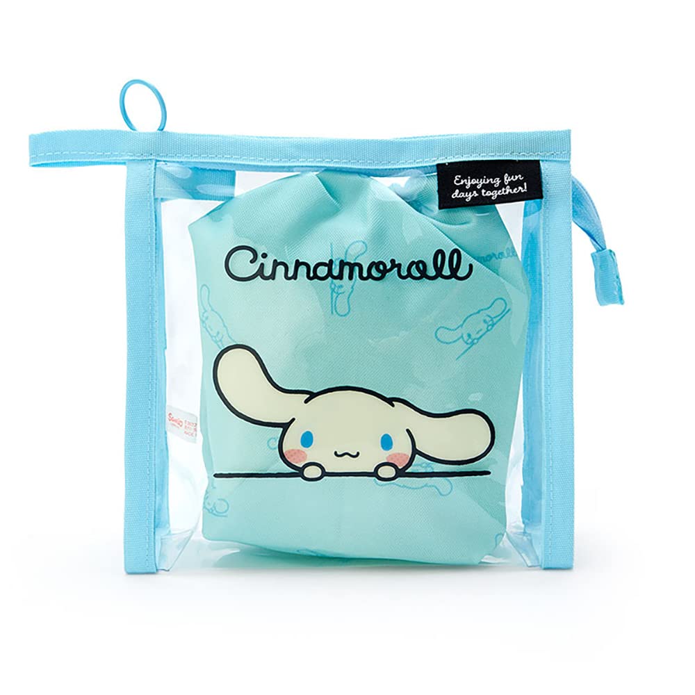 Sanrio 339954 Cinnamoroll Clear Pouch With Drawstring Simple Design Cinnamoroll Clear Pouch- Japan Figure Store - #1 Bring To You The Best Japanese Goods