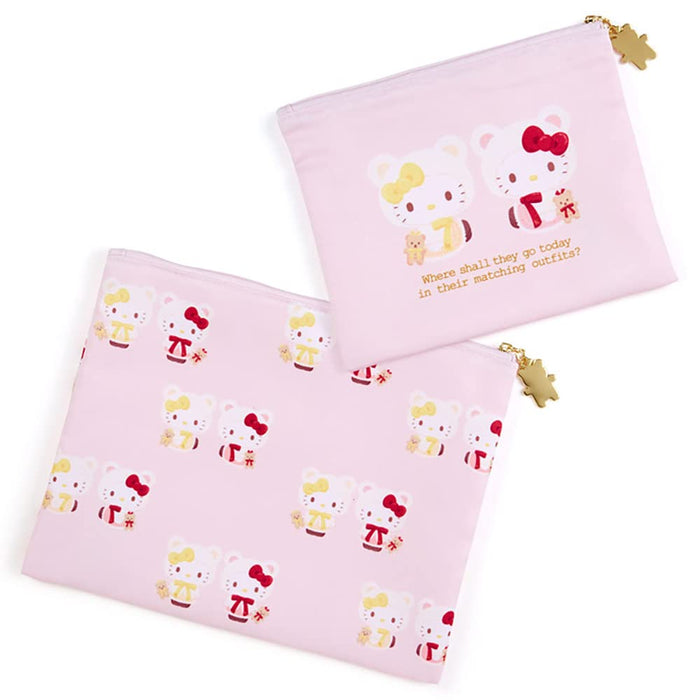 SANRIO Flat Pouch Set 2 Pcs Hello Kitty Birthday 2022- Japan Figure Store - #1 Bring To You The Best Japanese Goods