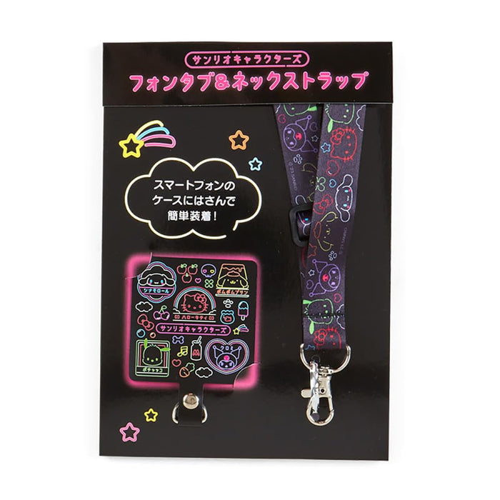 Sanrio Characters Fontab & Neck Strap Vivid Neon 563323- Japan Figure Store - #1 Bring To You The Best Japanese Goods