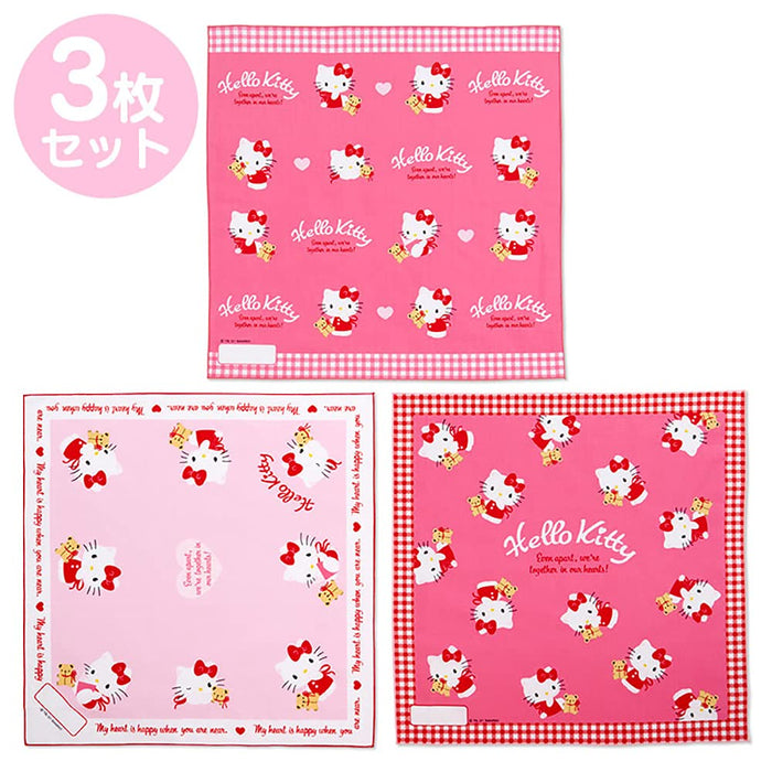 SANRIO Lunch Cloth Set 3 Pcs Hello Kitty Bear- Japan Figure Store - #1 Bring To You The Best Japanese Goods