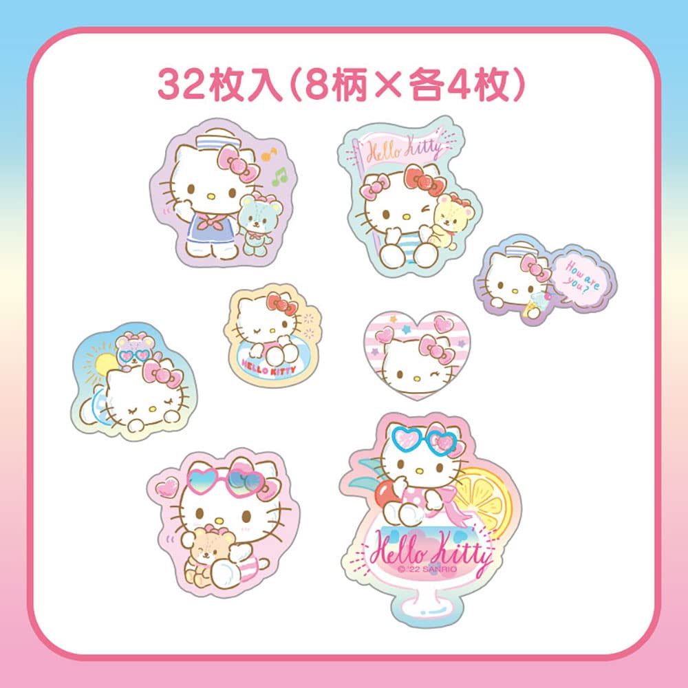 SANRIO Summer Sticker Pack Clear Hello Kitty- Japan Figure Store - #1 Bring To You The Best Japanese Goods