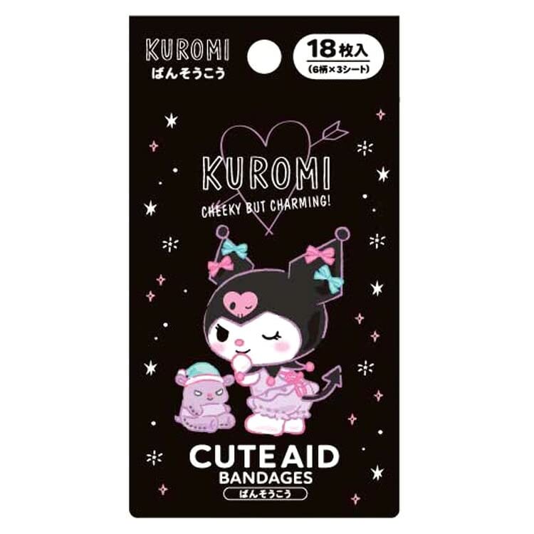 Santan Kuromi Bandage 2 322532 Sanrio Japan Adhesive Plaster 18Pcs Kids Scar Tape- Japan Figure Store - #1 Bring To You The Best Japanese Goods