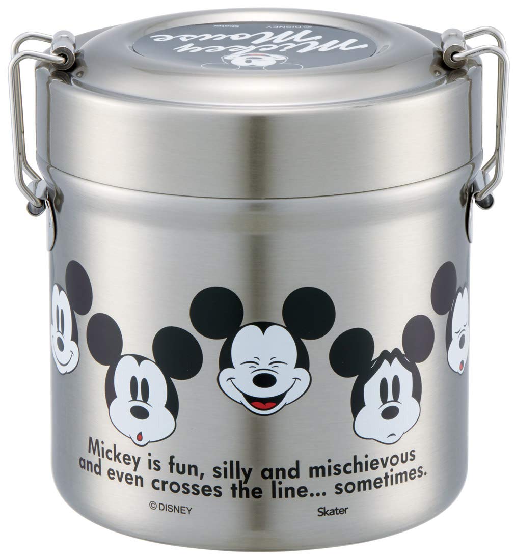Skater Japan Thermal Insulated Bento Box 480Ml Mickey Face | Stainless Steel- Japan Figure Store - #1 Bring To You The Best Japanese Goods
