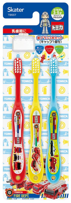 SKATER Soft Toothbrush Set 3 Pcs For Kindergarten Kids Tomica 19- Japan Figure Store - #1 Bring To You The Best Japanese Goods