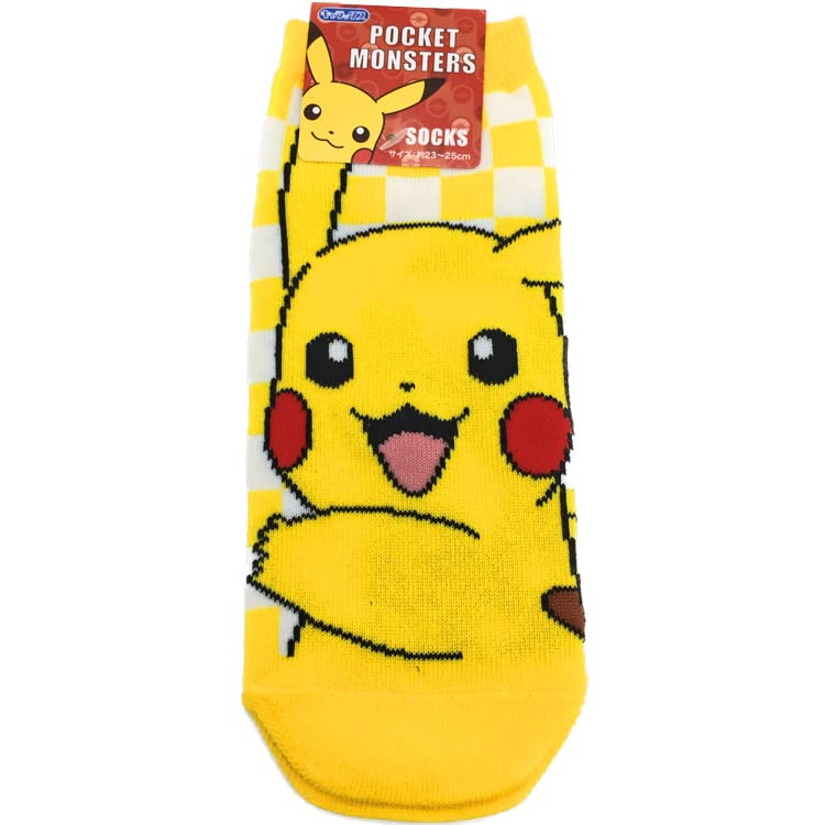 Pokemon Center Original Checkered Socks Pikachu 23-25Cm- Japan Figure Store - #1 Bring To You The Best Japanese Goods