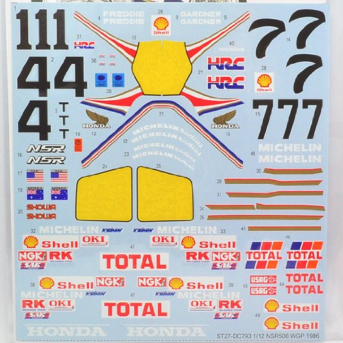 Studio27 Nsr500 1/4/7 Wgp 1986 1/12 Japanese Decal For Plastic Motorbike Model- Japan Figure Store - #1 Bring To You The Best Japanese Goods