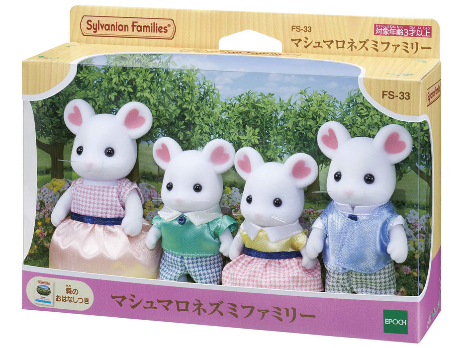 Epoch Sylvanian Families Marshmallow Mouse Dollhouse Family Toy Ages 3+ Fs-33- Japan Figure Store - #1 Bring To You The Best Japanese Goods