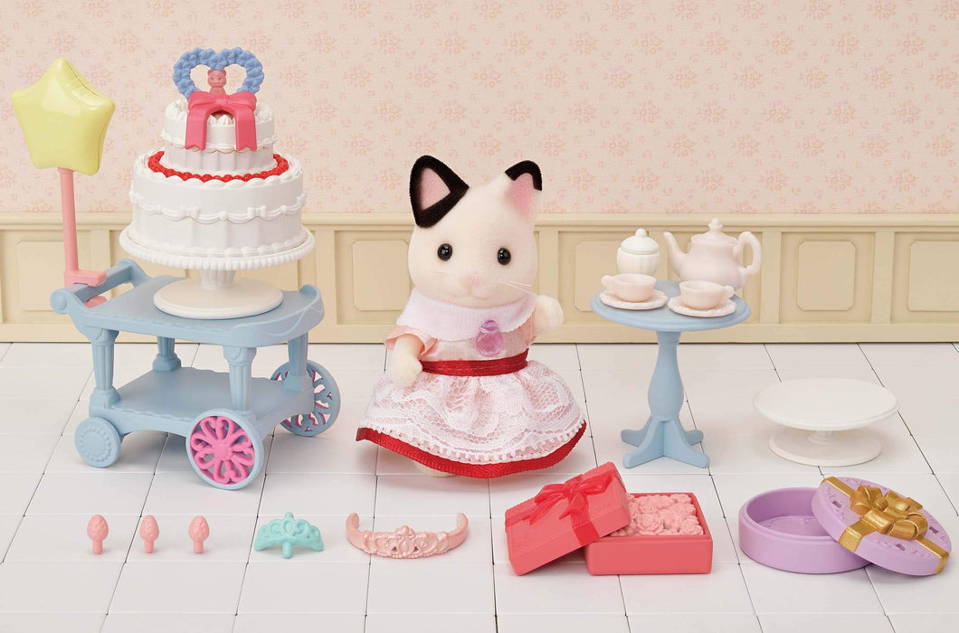 Epoch Sylvanian Families Sweet Party Dollhouse Set - Charcoal Cat Girl DF-21 for Ages 3+- Japan Figure Store - #1 Bring To You The Best Japanese Goods