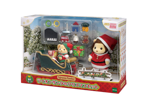 Epoch Sylvanian Families Seasonal Lion Santa Christmas Set SE-206 Certified Toy Dollhouse For Ages 3+- Japan Figure Store - #1 Bring To You The Best Japanese Goods