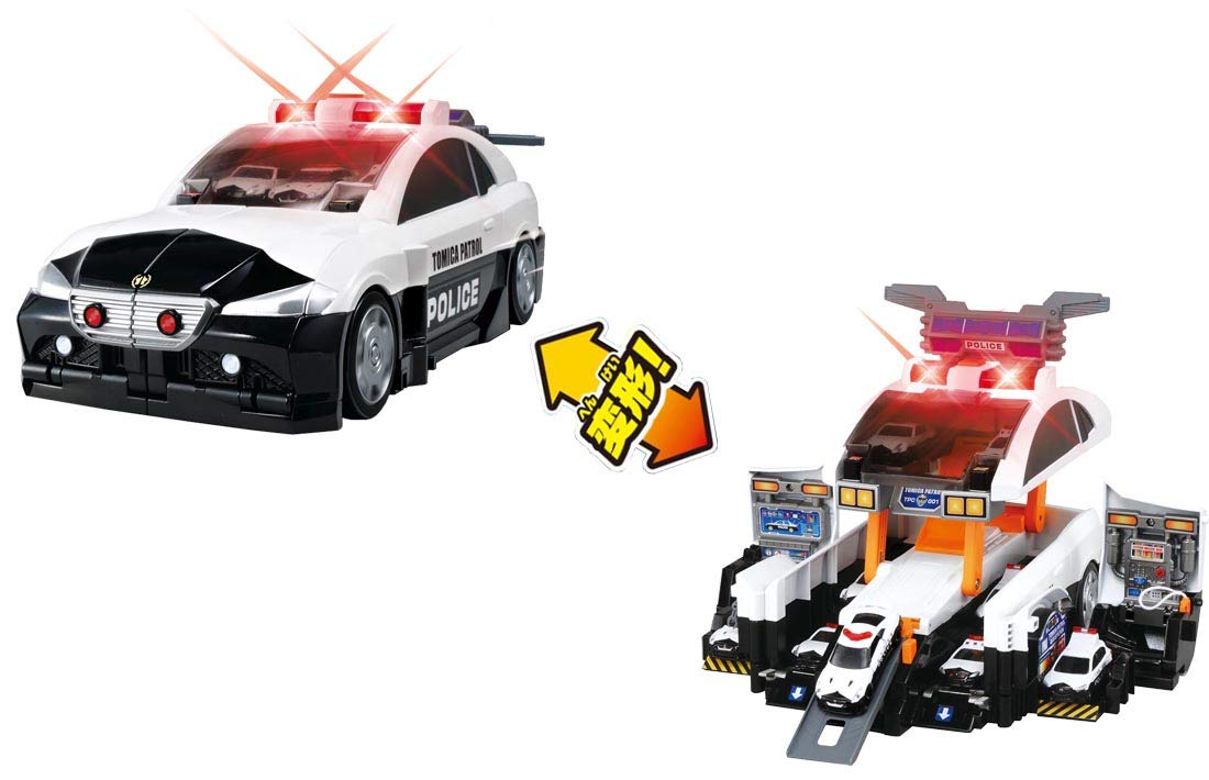 Takara Tomy Tomica World Transform Into Big ! Big Patrol Car Japanese Pvc Police Cars- Japan Figure Store - #1 Bring To You The Best Japanese Goods
