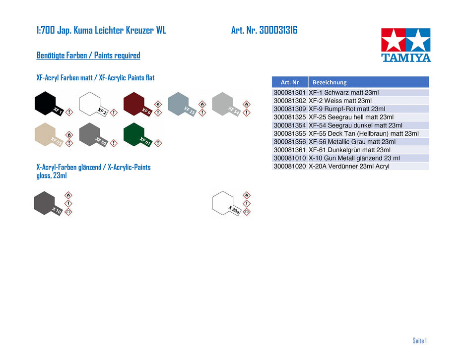 TAMIYA 31316 Ijn Japanese Light Cruiser Kuma 1/700 Scale Kit- Japan Figure Store - #1 Bring To You The Best Japanese Goods