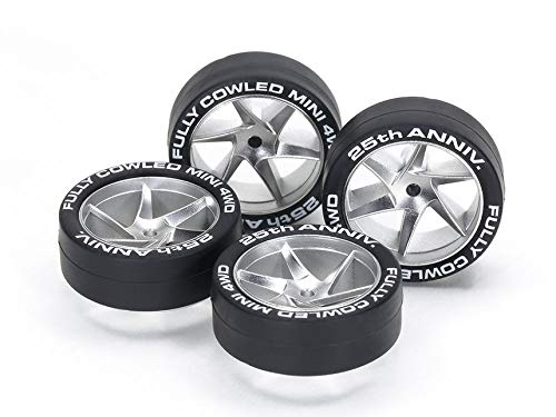 TAMIYA 95117 Mini 4Wd Fully Cowled 25Th. Super Hard Tires & Matt Chrome Wheels- Japan Figure Store - #1 Bring To You The Best Japanese Goods
