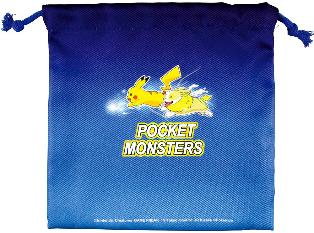 POKEMON CENTER ORIGINAL Pokemon Gathering Flat Drawstring Bag- Japan Figure Store - #1 Bring To You The Best Japanese Goods