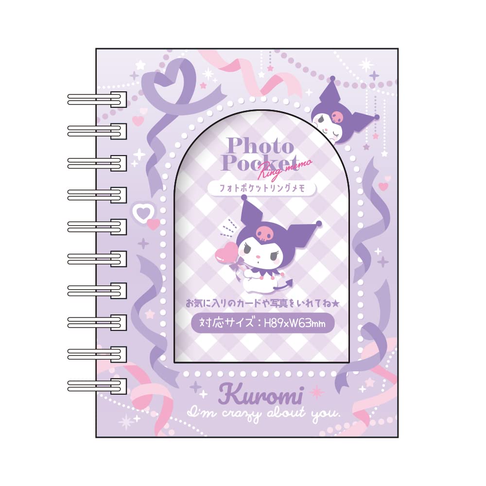 T&S Factory Sanrio Photo Pocket Ring Memo Heart Ribbon Kuromi Japan H10.3Xw8.2Xd1.5Cm Sr-5543283Ku- Japan Figure Store - #1 Bring To You The Best Japanese Goods