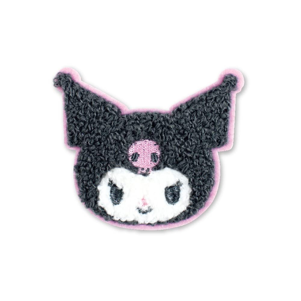 T's Factory Sanrio Kuromi Embroidery Sticker SR-5541604Ku H5.4xW6.2xD0.3cm- Japan Figure Store - #1 Bring To You The Best Japanese Goods