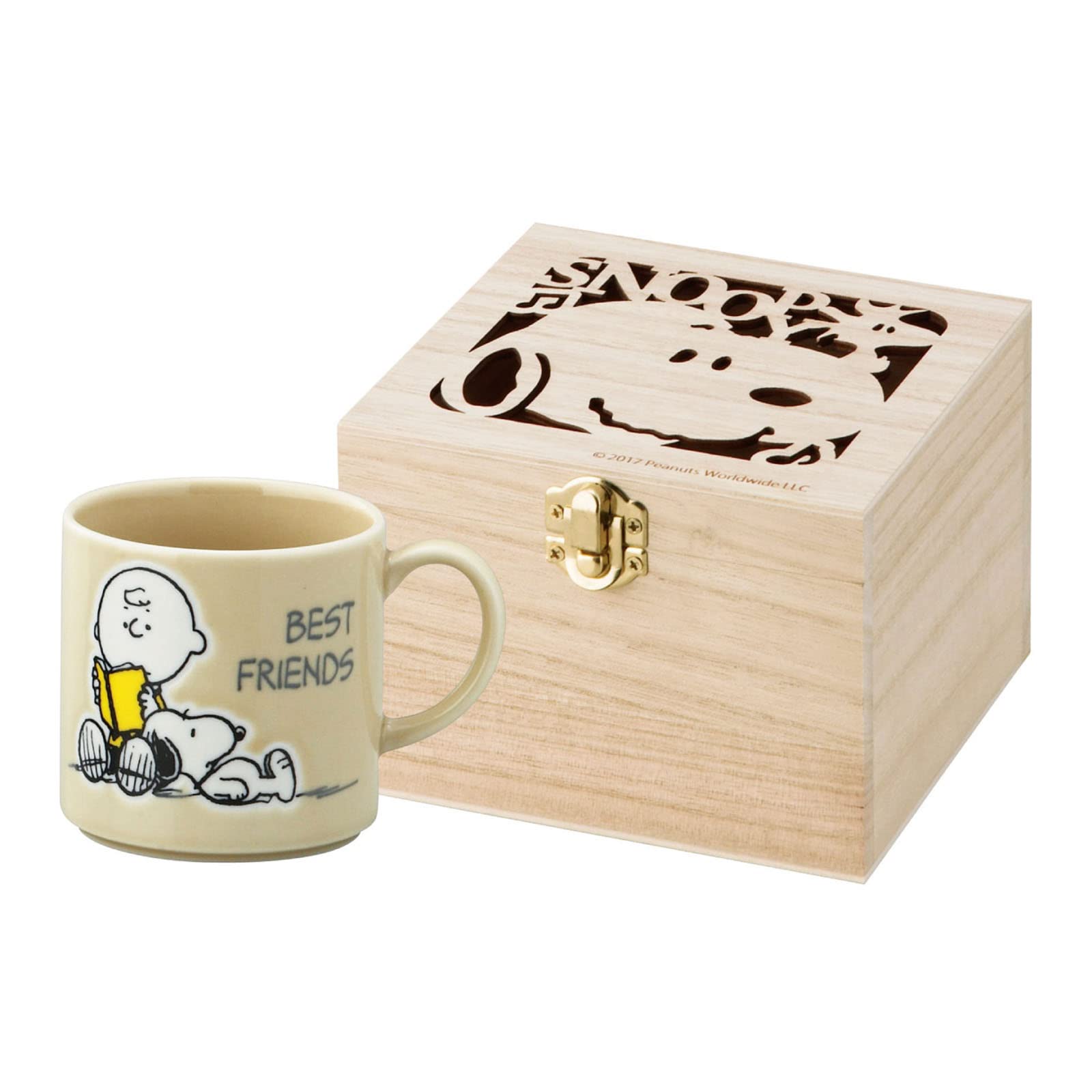 YAMAKA Peanuts Snoopy Mug With Wooden Box Best Briends- Japan Figure Store - #1 Bring To You The Best Japanese Goods