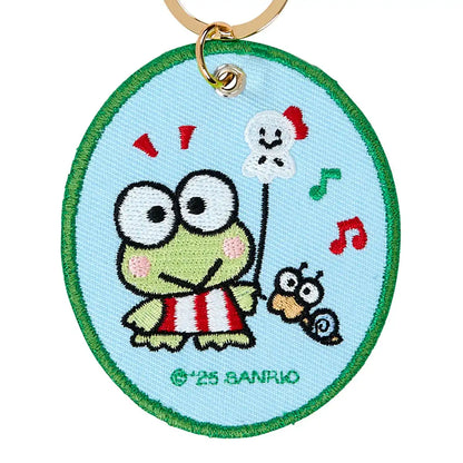 Sanrio Kerokerokeroppi Embroidered Patch Keychain Polyester Steel 1st Edition