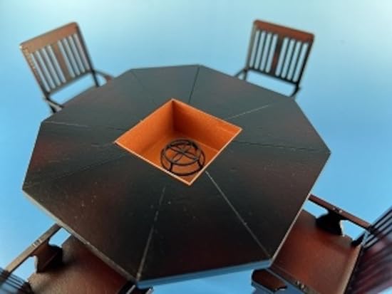 Cobaanii Mokei 1/12 Scale Octagon Table and Chairs Set with Irori Wz-028- Japan Figure Store - #1 Bring To You The Best Japanese Goods