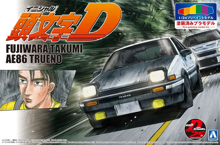 AOSHIMA Pre-Painted 1/24 Initial D Takumi Fujiwara Ae86 Trueno Project D Spec Plastic Model- Japan Figure Store - #1 Bring To You The Best Japanese Goods