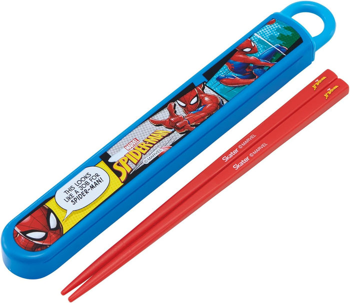 Skater Spider-Man Kids' Antibacterial Chopsticks Set 16.5cm Made in Japan