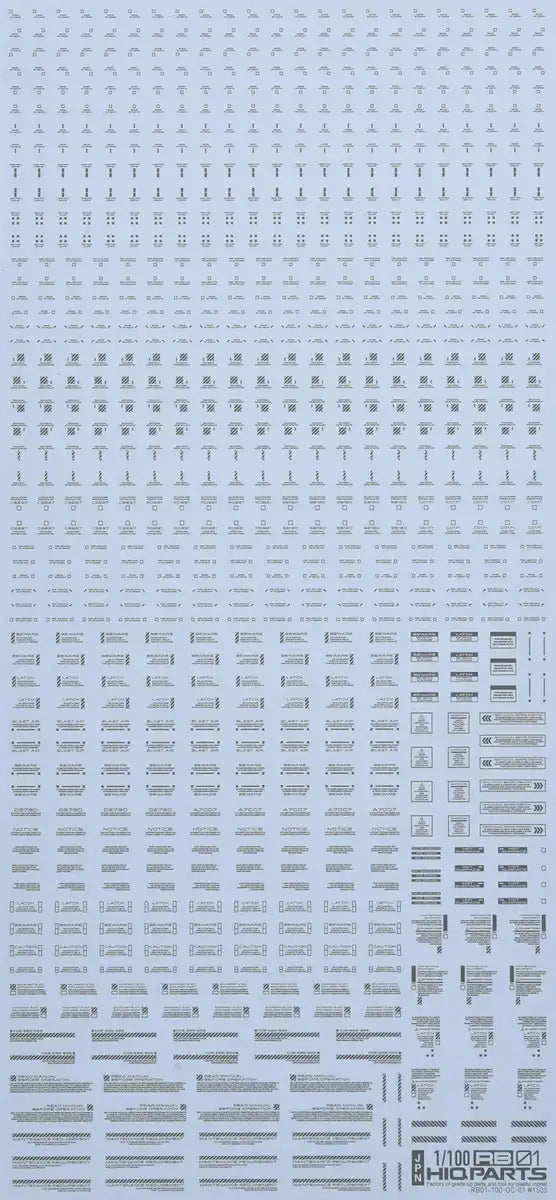 HIQPARTS 1/100 Rb01 Caution Mark Decal Gray- Japan Figure Store - #1 Bring To You The Best Japanese Goods