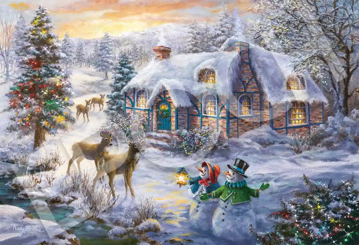 1053 Piece Jigsaw Puzzle Christmas Cottage Super Small Piece (26 X 38 Cm)- Japan Figure Store - #1 Bring To You The Best Japanese Goods