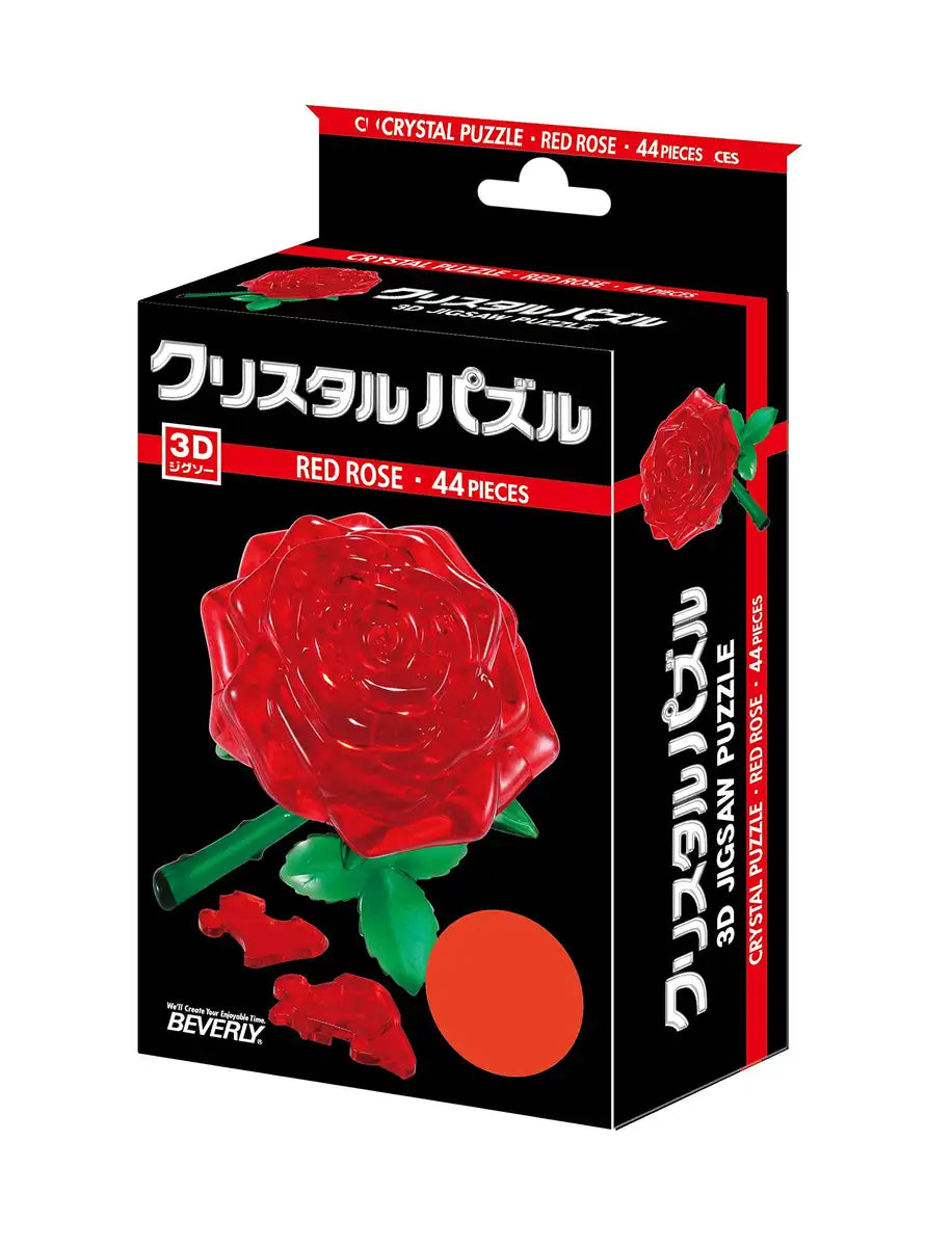 Beverly Crystal 3D Puzzle 50113 Red Rose 3D Flower Jigsaw Puzzle Block Toys- Japan Figure Store - #1 Bring To You The Best Japanese Goods