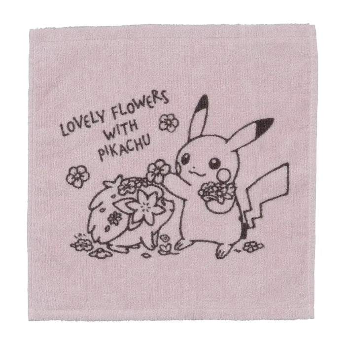 Pokemon Center Original Hand Towel Lovely Flowers With Pikachu Pink- Japan Figure Store - #1 Bring To You The Best Japanese Goods