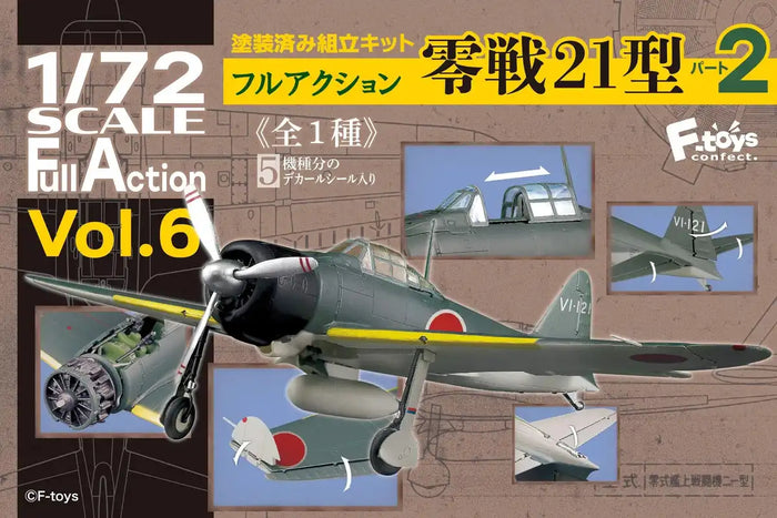 F-TOYS 1/72 Full Action Vol.6 Type 0 Model 21 Part.2 Pre-Painted Assembly Kit Candy Toy- Japan Figure Store - #1 Bring To You The Best Japanese Goods