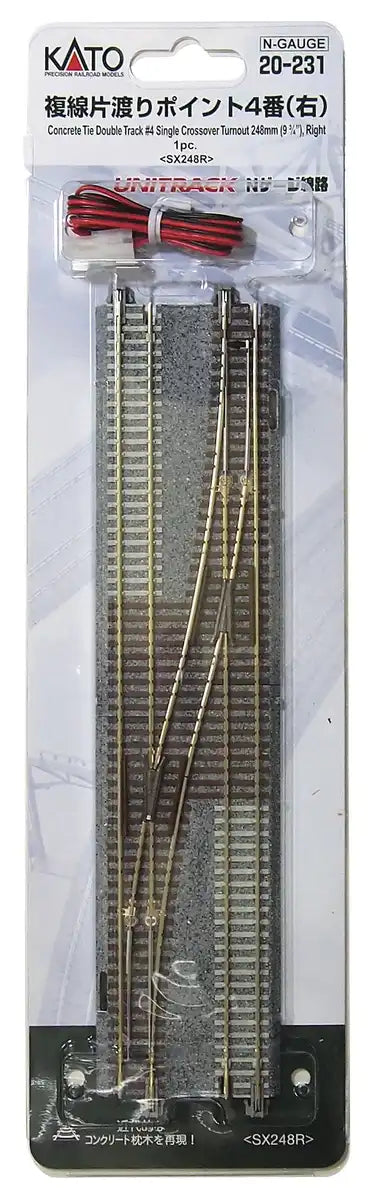 Kato N Gauge Double Track Crossing Pt #4 Right 20-231- Japan Figure Store - #1 Bring To You The Best Japanese Goods