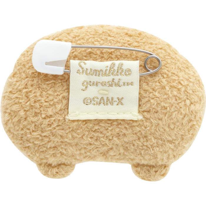 San-X Sumikko Gurashi Plush Badge Tonkatsu - Ab17303- Japan Figure Store - #1 Bring To You The Best Japanese Goods