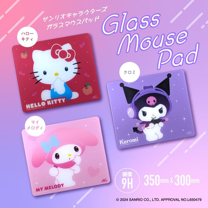 Allone Gaming Glass Mouse Pad Hello Kitty 30x30cm Non-Slip for E-Sports