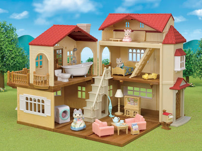 Epoch Sylvanian Families Big Red Roof House Deluxe Set with Secret Room- Japan Figure Store - #1 Bring To You The Best Japanese Goods