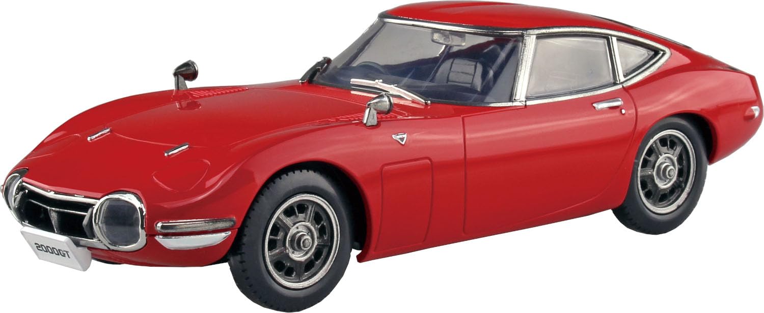 Aoshima 1/32 Toyota 2000GT Solar Red Plastic Model Kit Pre-Colored