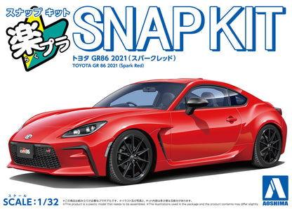 Aoshima 1/32 Toyota Gr86 2021 Snap Kit Spark Red Model Car