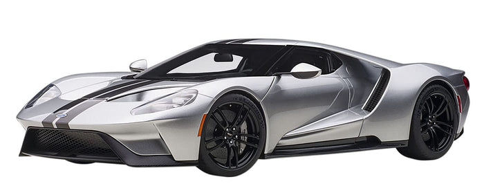 Autoart 1/12 Ford GT 2017 Metallic Silver Black Stripes Model 12108- Japan Figure Store - #1 Bring To You The Best Japanese Goods