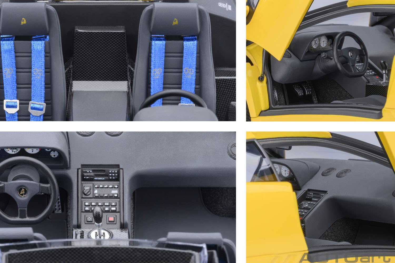 Autoart 1/18 Lamborghini Diablo SE30 Jota Yellow Diecast Model Car