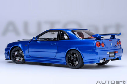 Autoart 1/18 Nismo R34 GT-R Z-Tune Bayside Blue Carbon Black Bonnet Model Car- Japan Figure Store - #1 Bring To You The Best Japanese Goods