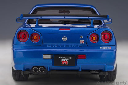 Autoart 1/18 Nissan Skyline GT-R R34 V Spec II BBS LM Wheels Bayside Blue 77409- Japan Figure Store - #1 Bring To You The Best Japanese Goods