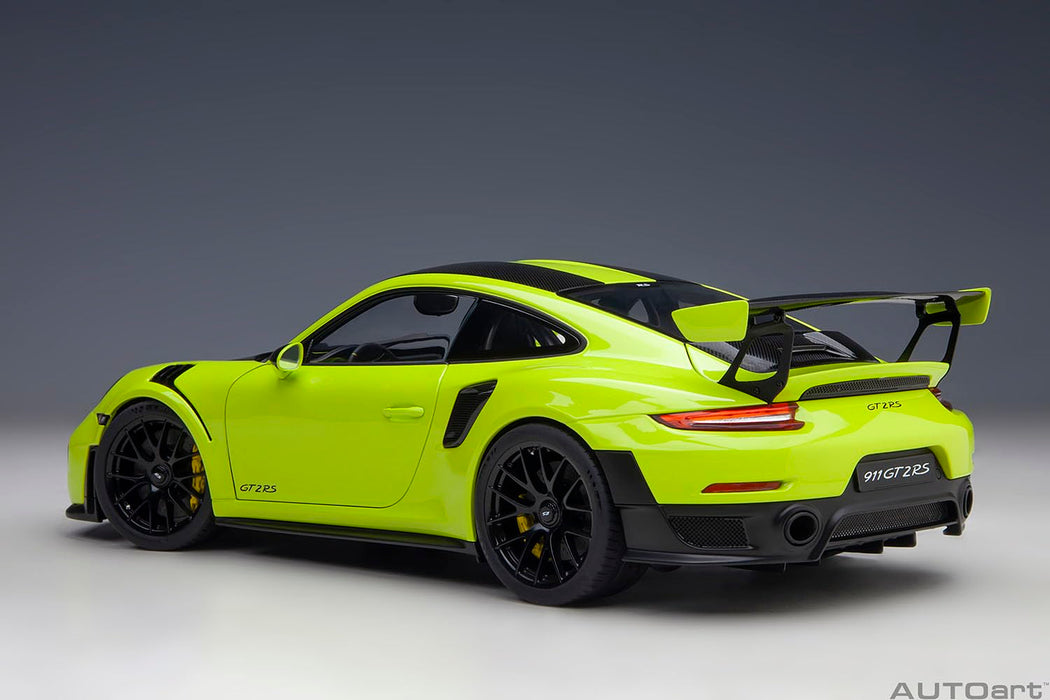 Autoart 1/18 Porsche 911 GT2 RS Weissach Light Green Carbon Black Model- Japan Figure Store - #1 Bring To You The Best Japanese Goods
