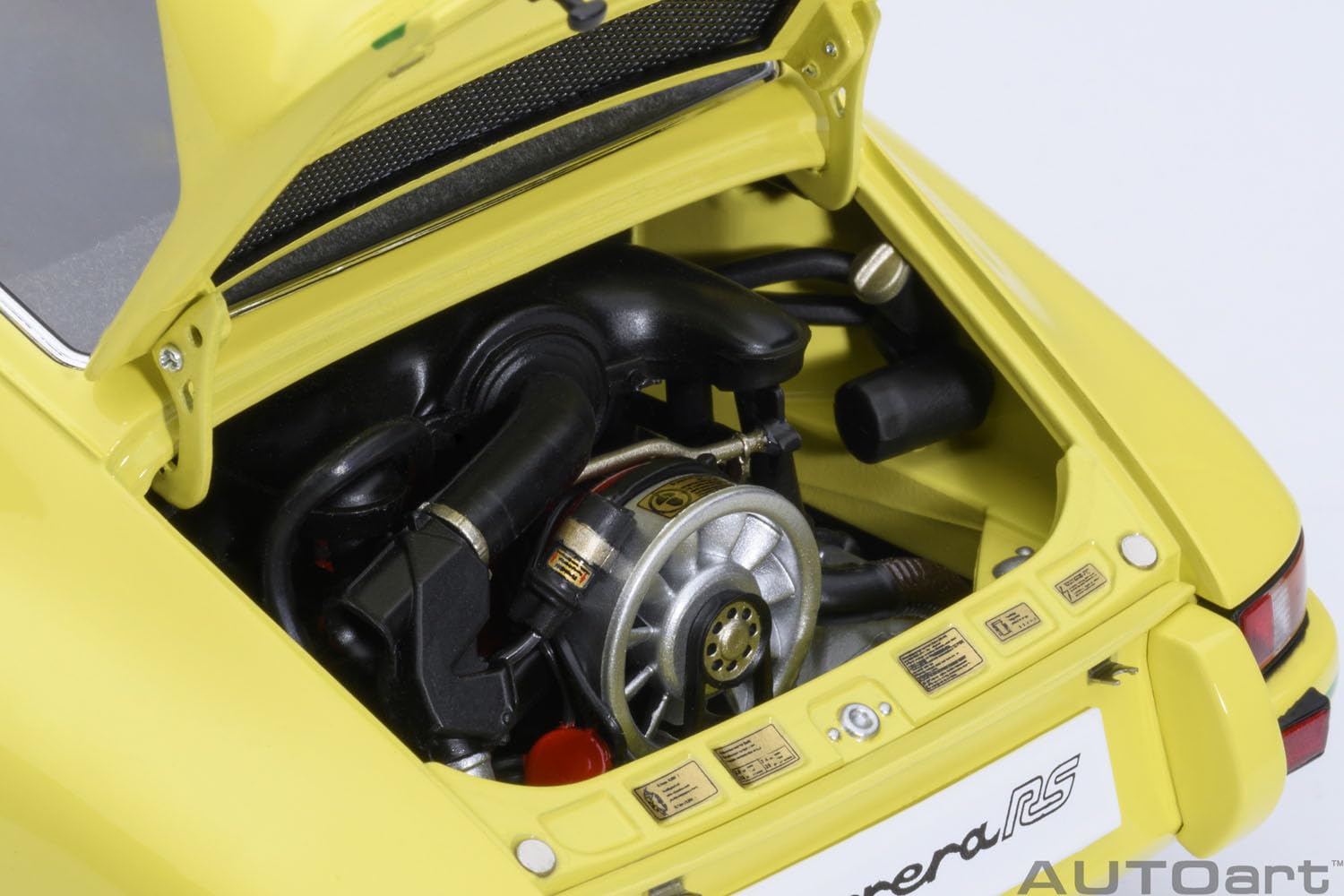 Autoart Porsche 911 Carrera 2.7 RS 1/18 Scale Light Yellow Green Stripes Model