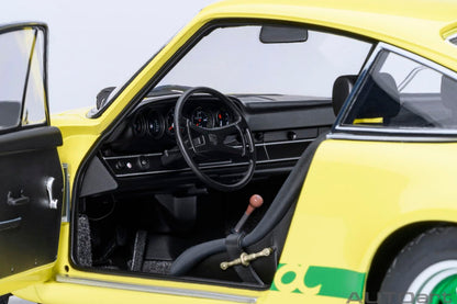 Autoart Porsche 911 Carrera 2.7 RS 1/18 Scale Light Yellow Green Stripes Model
