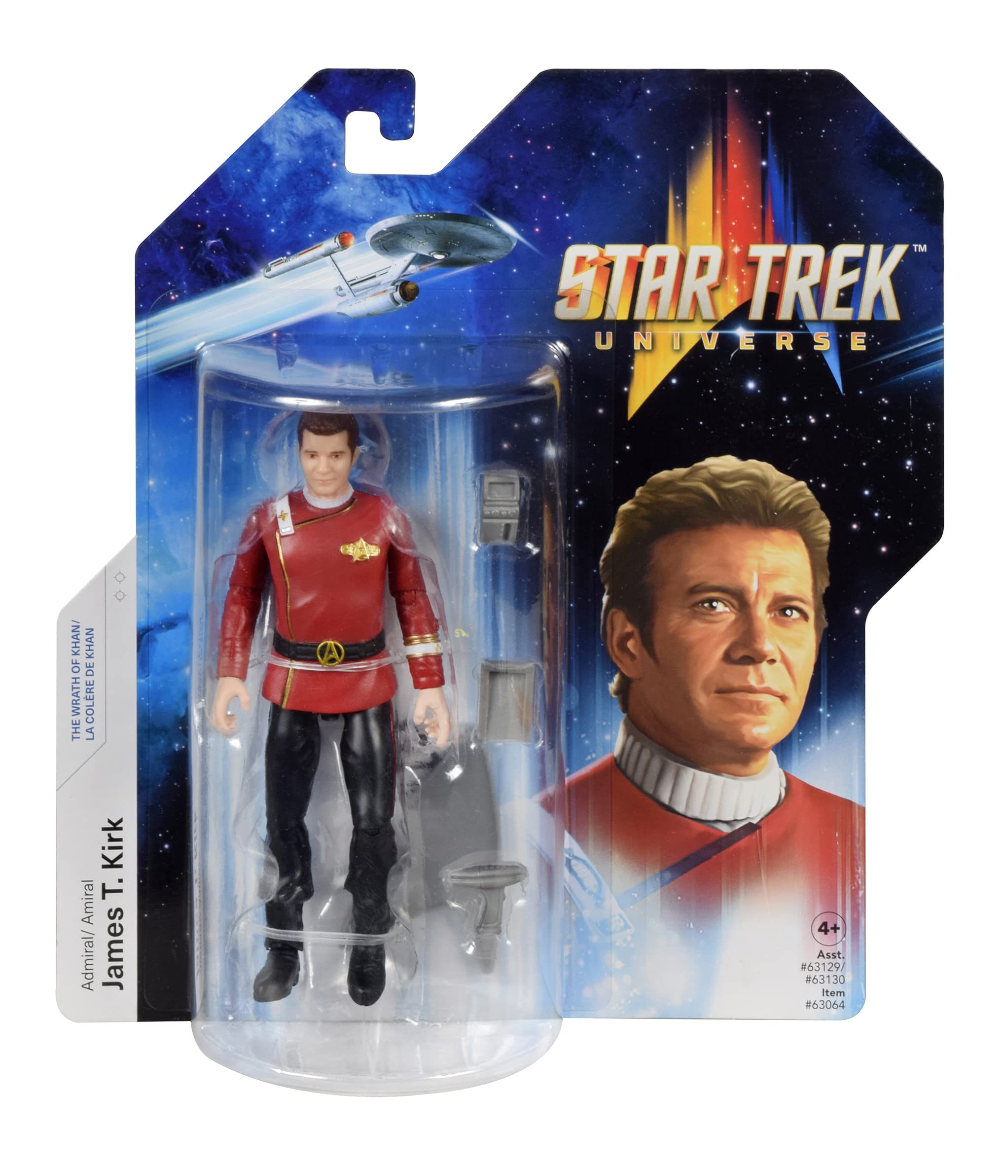 Bandai Star Trek Captain James T Kirk Action Figure 5 Articulated Toy